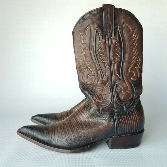 Los Altos Genuine Lizard Teju Cowboy Boots Size 6 main image 6